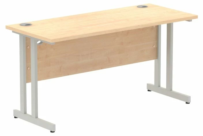 Vitali C-Leg Narrow Rectangular Desk (Silver Legs) - Image 5