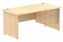 All Maple Panel End Rectangular Desk 2 Drawers