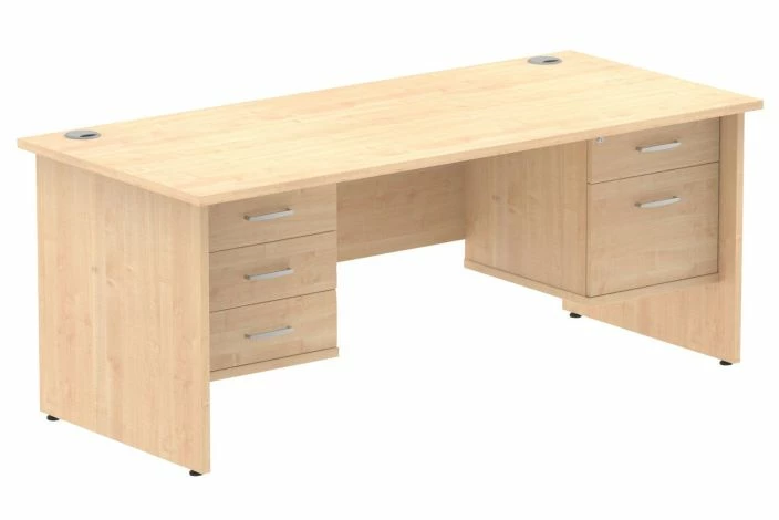 Vitali Panel End Rectangular Desk 2+3 Drawers - Image 4