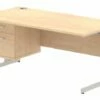 All Maple Deluxe Rectangular Desk 2 Drawers