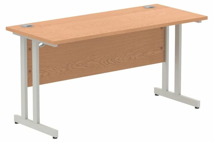 Vitali C-Leg Narrow Rectangular Desk (Silver Legs) - Image 6