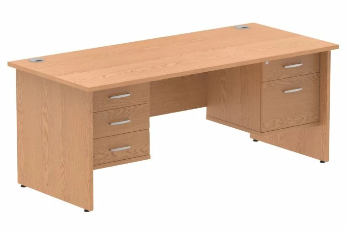 Vitali Panel End Rectangular Desk 2+3 Drawers - Image 2