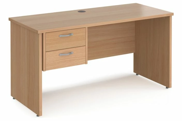 Value Line Deluxe Panel End Narrow Rectangular Desk 2 Drawers - Image 2
