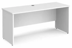 All White Premium Panel End Narrow Rectangular Desk