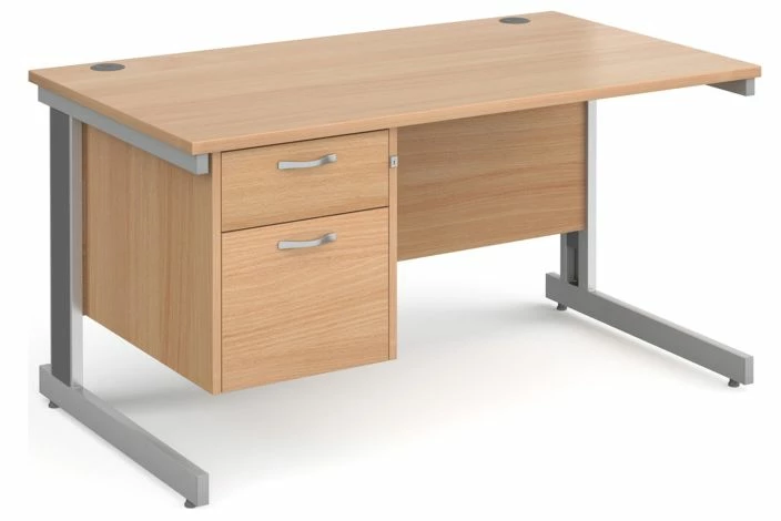 Tully Deluxe Rectangular Desk 2 Drawers