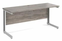 All Grey Oak Deluxe Narrow Rectangular Desk