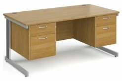 All Oak Deluxe Executive Desk 2+2 Drawers