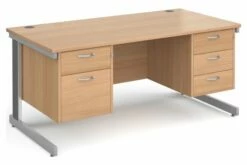 All Beech Deluxe Executive Desk 2+3 Drawers