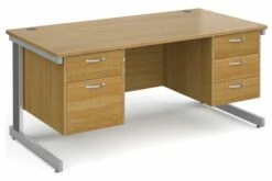 All Oak Deluxe Executive Desk 2+3 Drawers