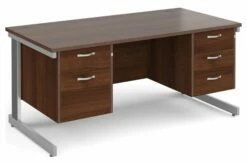 All Walnut Deluxe Executive Desk 2+3 Drawers