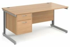 All Beech Deluxe Clerical Desk 2 Drawers