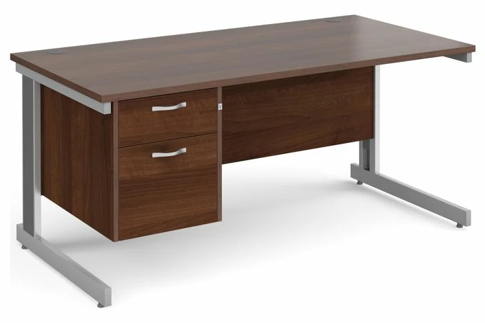 All Walnut Deluxe Clerical Desk 2 Drawers