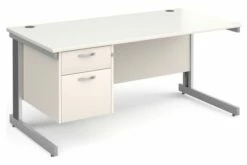 All White Deluxe Clerical Desk 2 Drawers