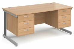 All Beech Deluxe Executive Desk 3+3 Drawers