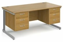 All Oak Deluxe Executive Desk 3+3 Drawers