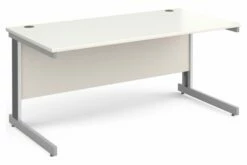All White Deluxe Rectangular Desk