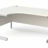 All White Deluxe Left Hand Ergonomic Desk