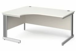 All White Deluxe Left Hand Ergonomic Desk