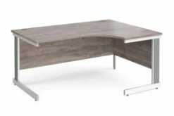 All Grey Oak Deluxe Right Hand Ergonomic Desk