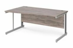 All Grey Oak Deluxe Left Hand Wave Desk