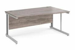 All Grey Oak Deluxe Right Hand Wave Desk