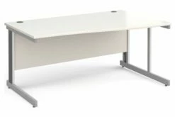 All White Deluxe Right Hand Wave Desk