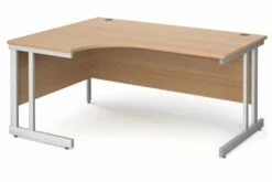 All Beech Double C-Leg Ergonomic Left Hand Desk
