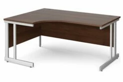 All Walnut Double C-Leg Ergonomic Left Hand Desk