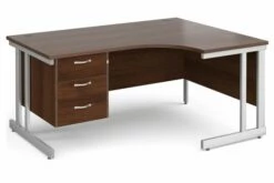 Tully II Right Hand Ergonomic Desk 3 Drawers