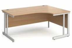 All Beech Double C-Leg Ergonomic Right Hand Desk