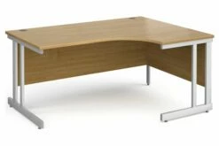 All Oak Double C-Leg Ergonomic Right Hand Desk