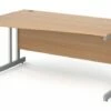 All Beech Double C-Leg Wave Left Hand Desk