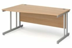 All Beech Double C-Leg Wave Left Hand Desk