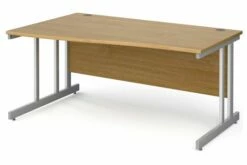 All Oak Double C-Leg Wave Left Hand Desk