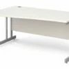 All White Double C-Leg Wave Left Hand Desk