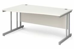 All White Double C-Leg Wave Left Hand Desk