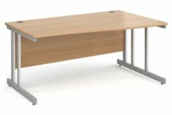 All Beech Double C-Leg Wave Right Hand Desk