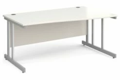 All White Double C-Leg Wave Right Hand Desk
