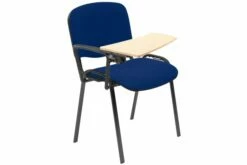 Pack Of 4 Black Frame Conference Chairs With Wooden Writing Tablet