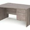 Tully Panel End Left Hand Wave Desk 2 Drawers