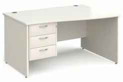Tully Panel End Right Hand Wave Desk 3 Drawers