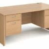 All Beech Panel End Executive Desk 2+2 Drawers