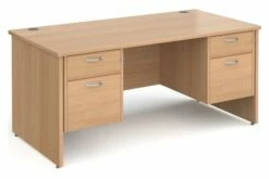 All Beech Panel End Executive Desk 2+2 Drawers
