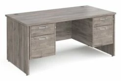 All Grey Oak Panel End Executive Desk 2+2 Drawers