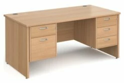 All Beech Panel End Executive Desk 2+3 Drawers