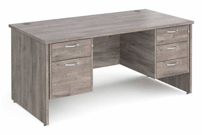 All Grey Oak Panel End Executive Desk 2+3 Drawers