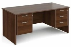 All Walnut Panel End Executive Desk 2+3 Drawers