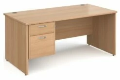 All Beech Panel End Clerical Desk 2 Drawers