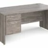 All Grey Oak Panel End Clerical Desk 2 Drawers