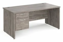 All Grey Oak Panel End Clerical Desk 2 Drawers